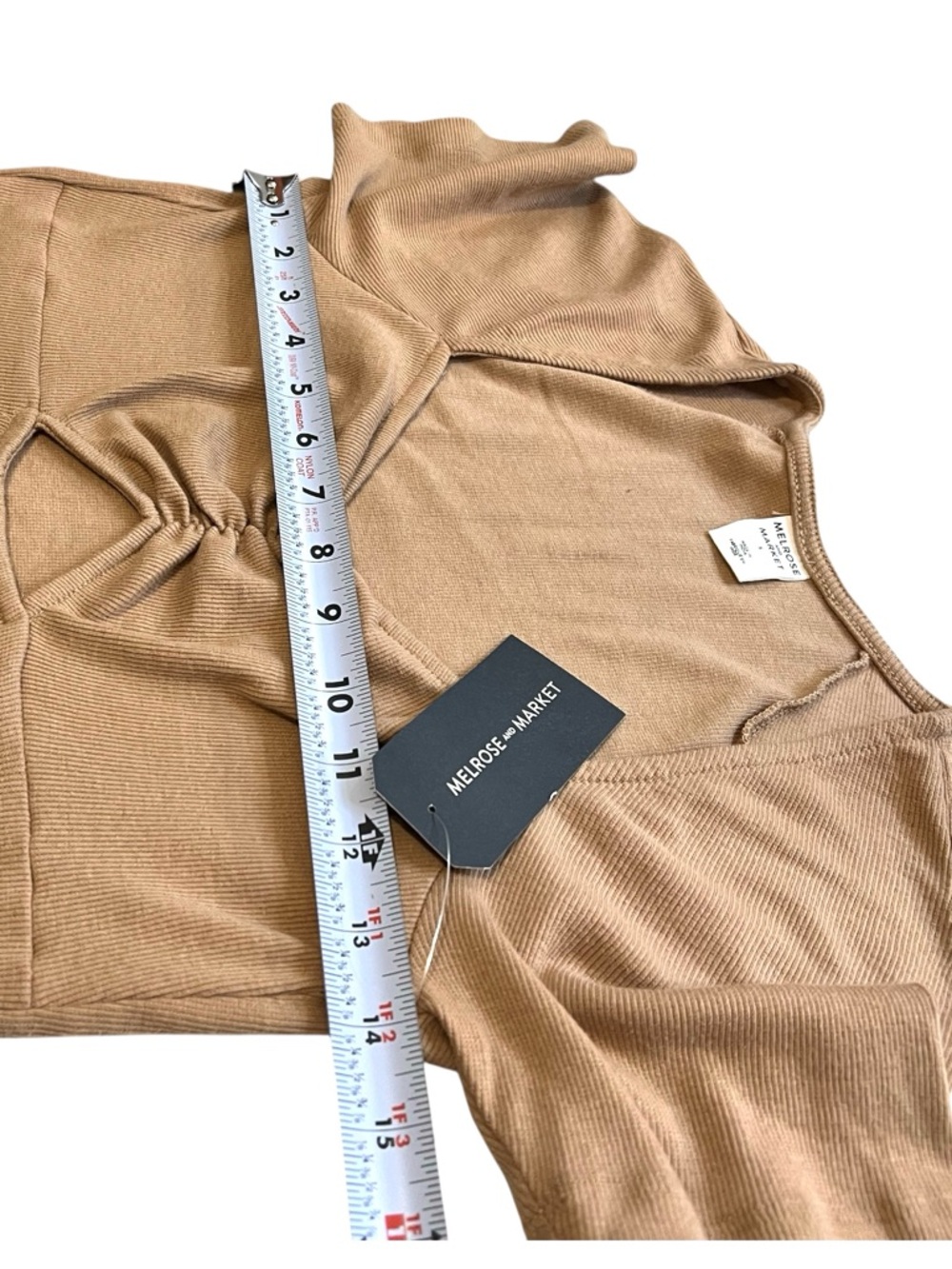 Melrose and Market Short Sleeve Top, Color Tan, Size Small - Picture 6 of 9
